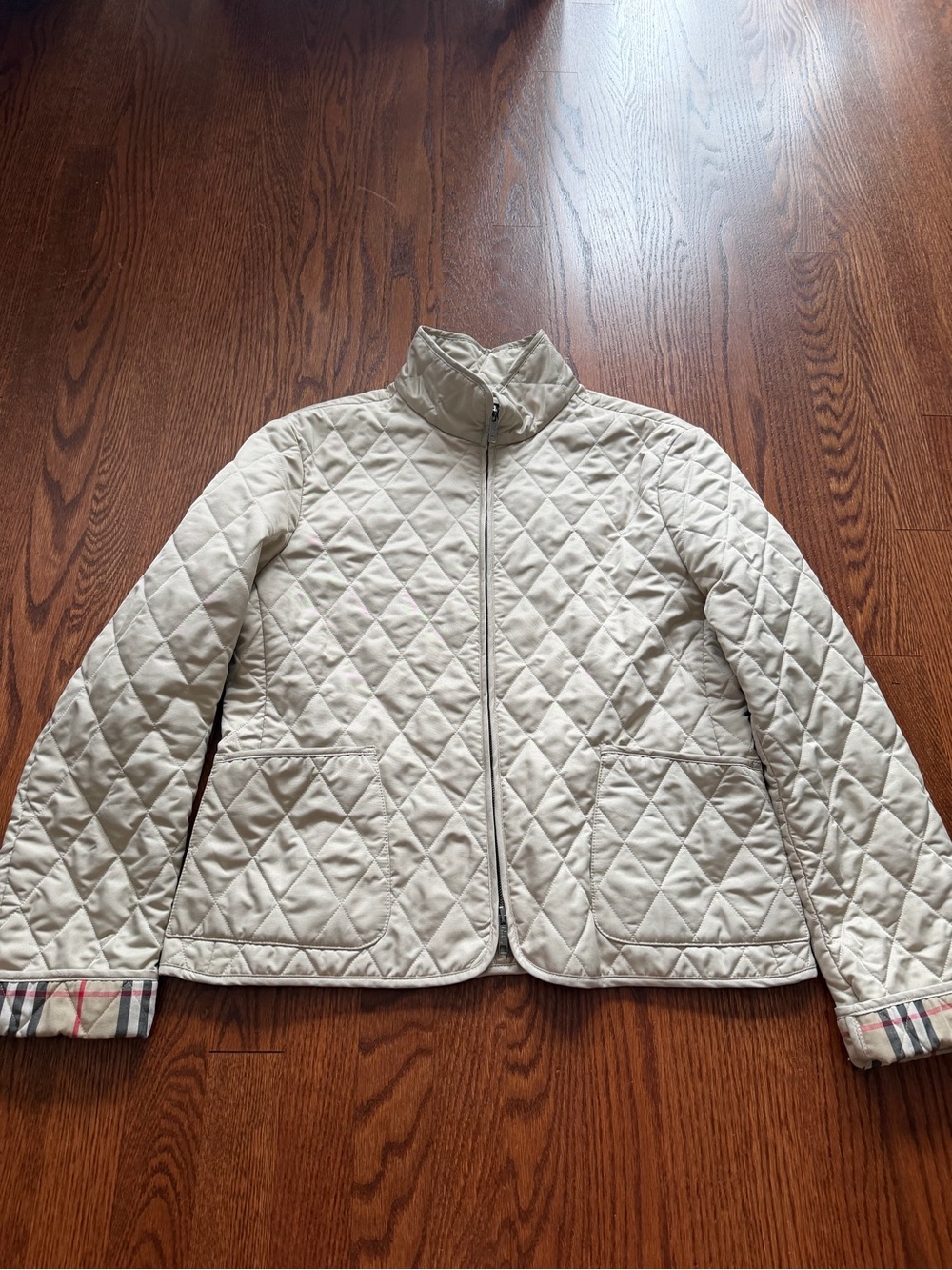 Burberry Light Beige Quilted Jacket Size M